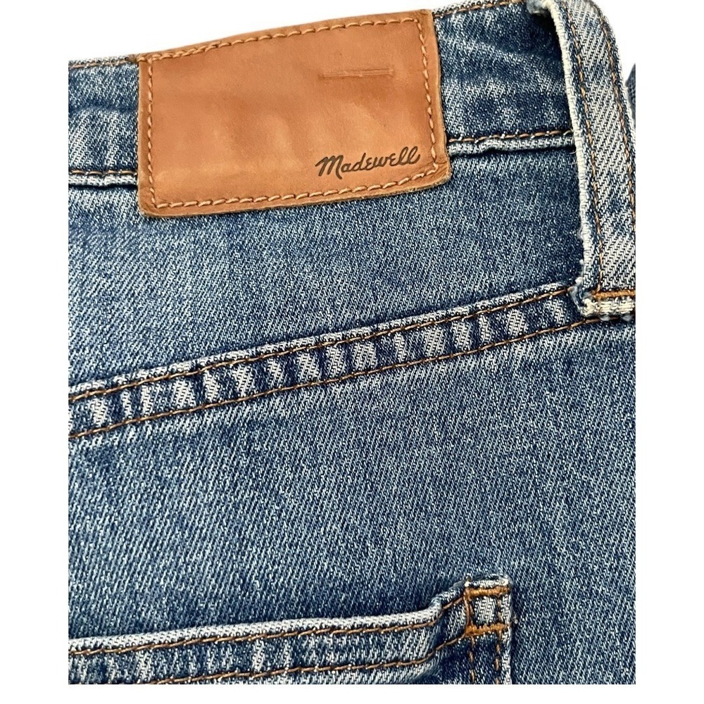 Madewell The High-Rise Boy Jean Distressed‎ Crop Raw Hem Blue  Women's Size 27 - Picture 8 of 9